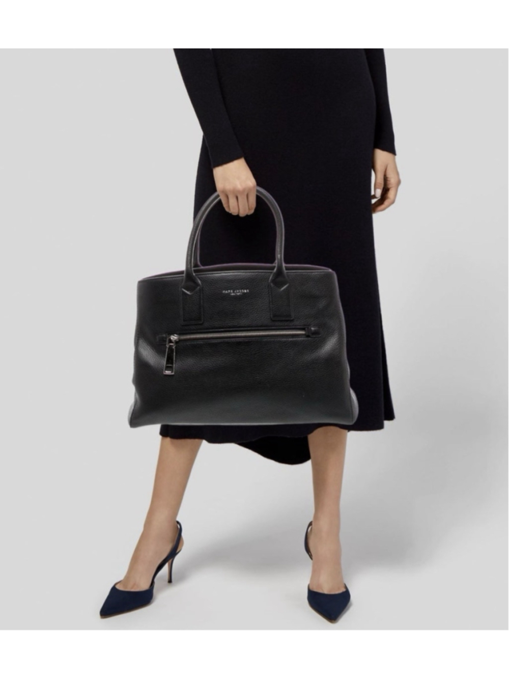 Marc Jacobs Gotham Tote Black Large Pebble Leather Satchel - Picture 12 of 15